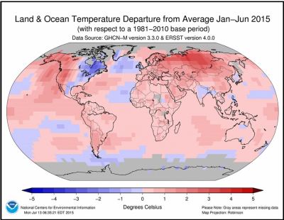 2015 global temperature map